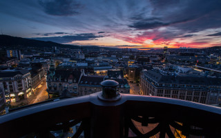 City night clocktower cinematic florence - a view of a city free wallpaper