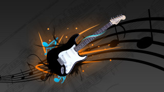 Blue guitar music notes funk 2 - musical free wallpaper