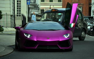 Purple lamb car man street - andrew law free wallpaper