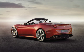 Red sports car cloudy sky 2 - a black top free wallpaper