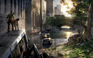 Man ledge river dog bus - craig mullins free wallpaper