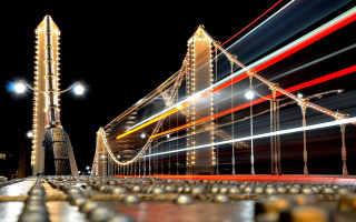Bridge lights night longexposure cityscape - long exposure free wallpaper