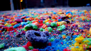 Colorful sprinkles parking lot hyperrealism - david lachapelle free wallpaper
