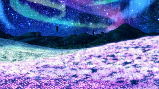 Night sky stars mountain aurora - a colorful sky free wallpaper