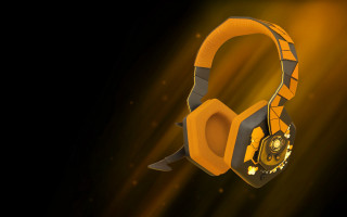Headphones yellow black design concept - concept design free wallpaper