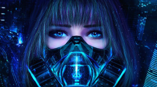 Cyberpunk futuristic woman city lights - cyberpunk art free wallpaper for desktop