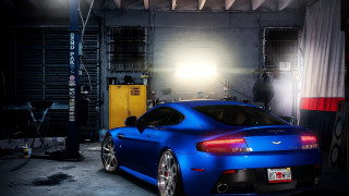 Blue sports car garage man 2 - andrew law free wallpaper