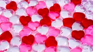 Close up hearts table pink - color free wallpaper