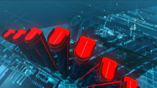 Futuristic city red lights blue - futuristic free wallpaper