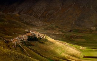 Village hill mountains dark sky - a dark sky above free wallpaper