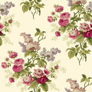 Floral pattern pink purple cream - a flemish baroque free wallpaper