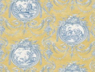 Yellow blue wallpaper blue white - a flemish baroque free wallpaper