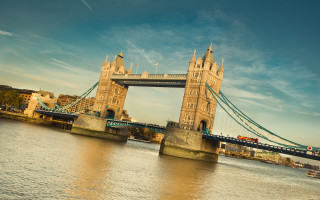 Bridge bus cityscape mountain sunset - art free wallpaper