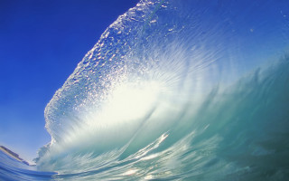 Breaking wave sunlight blue green - a microscopic photo free wallpaper
