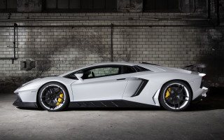 White sports car garage brick 6 - a window open free wallpaper