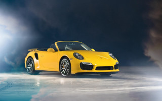 Yellow sports car dark room 19 - a yellow sports car free wallpaper