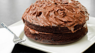 Chocolate cake frosting plate fork - chocolate free wallpaper