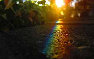 Rainbow line night sunset bokeh - line free wallpaper