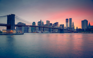 Bridge city sunset river matte - a bridge over a body of water free wallpaper