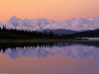 Mountain range reflection sunset pink 5 - sunset free wallpaper