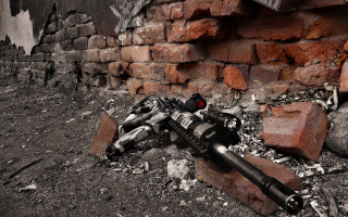Gun brick wall rubble ambient - the ground next free wallpaper
