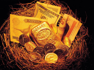 Gold coins notes black background - enguerrand quarton free wallpaper