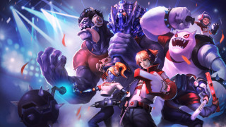 Shark demon blue light shock - a group of characters free wallpaper