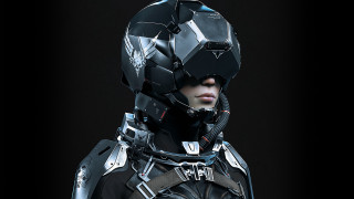 Futuristic man armor helmet cyberpunk - a helmet and goggles free wallpaper