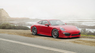 Red porsche road water hill - anthony s waters free wallpaper