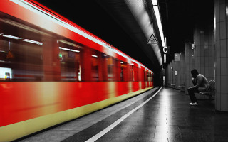 Man bench trainstation night viennese - viennese actionism free wallpaper