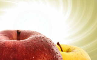 Red apple yellow apple white - a yellow apple free wallpaper