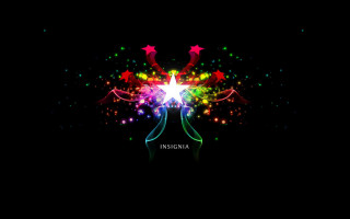 Colorful star abstract illusion digital - a white star free wallpaper