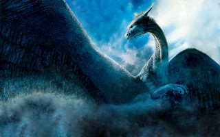 Dragon wings spread clouds head - dragon art free wallpaper