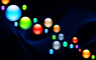 Multicolored balls floating abstract planet - planet free wallpaper