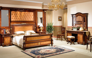 Bedroom artsandcrafts flemishbaroque woodenfloor rug - dresser free wallpaper