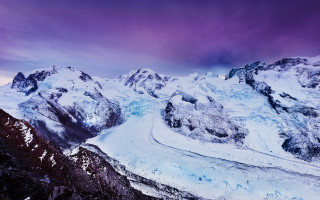 Snowy mountain range purple sky - affinity photo free wallpaper