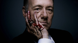 Bloodstained man suit black background - derek hill free wallpaper