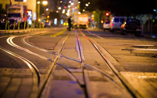 City street night tilt shift - a city street free wallpaper