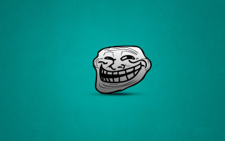 Trolley face green background blue - a white outline free wallpaper