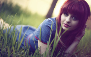 Woman grass portrait bush flower - evaline ness free wallpaper
