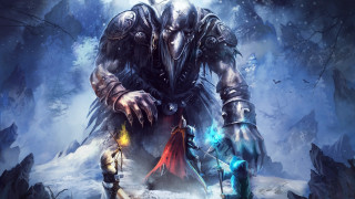 Armor snowy forest glowing swords - anato finnstark free wallpaper