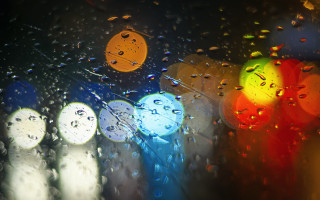 Rainy window traffic lights impressionism - impressionist free wallpaper