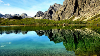 Mountain lake reflection forest sky 7 - naturalism free wallpaper