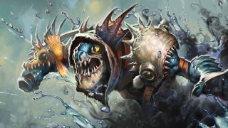 Huge mouth water splash glowing - a painting of a creature free wallpaper