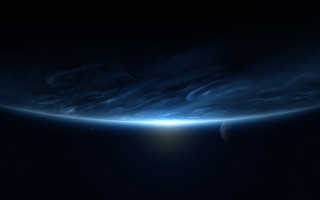 Earth space horizon moon ocean - a view of the earth free wallpaper