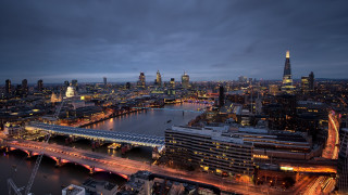 City skyline bridge river night 9 - christopher wren free wallpaper