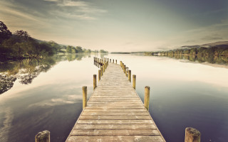 Wooden dock lake forest hillside 2 - top of a lake next free wallpaper