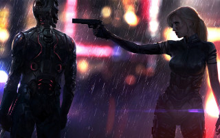 Eve ryder cyberpunk battle rain - the rain free wallpaper