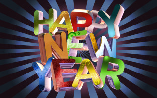 Happy new year colorful typographic - free new year wallpaper