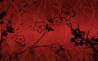 Red black flower leaf autumn - a silk screen free wallpaper